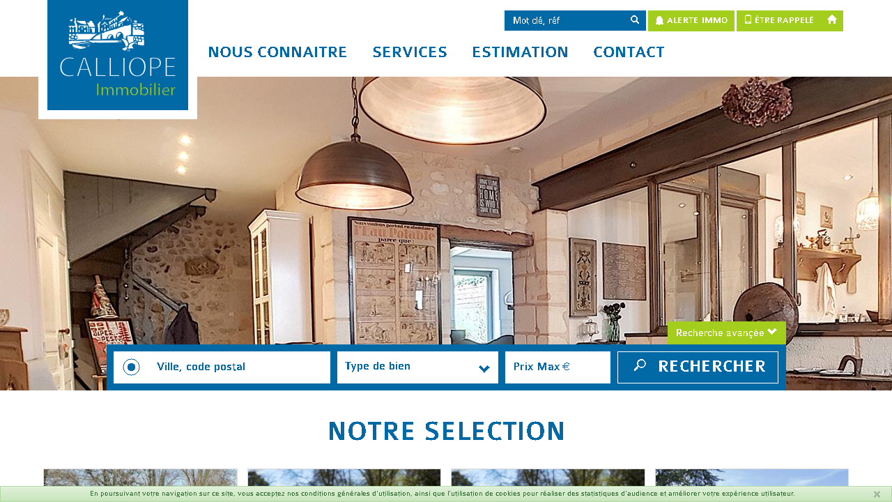 Capture d'écran de http://www.calliope-immobilier.com/ 